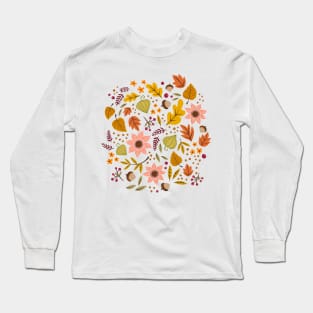 Autumn Floral, Dark Long Sleeve T-Shirt